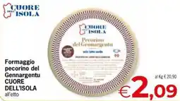 Despar Formaggio pecorino del Gennargentu CUORE DELL'ISOLA offerta