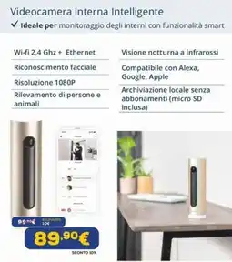 Euronics Netatmo Rico Videocamera Interna Intelligente offerta