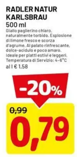 DPiù RADLER NATUR KARLSBRAU offerta