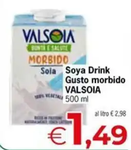 Despar Soya Drink Gusto morbido VALSOIA offerta