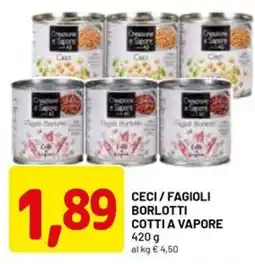 DPiù Ceci / Fagioli Borlotti Cotti a Vapore offerta