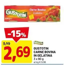 DPiù GUSTOTIN CARNE BOVINA IN GELATINA offerta