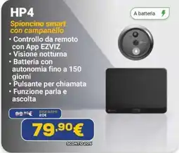 Euronics HP4 Spioncino smart con campanello offerta