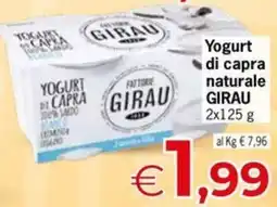 Despar Yogurt di capra naturale GIRAU offerta