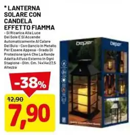 DPiù Lanterna Solare con Candela Effetto Fiamma Depier offerta