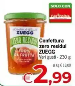 Despar Confettura zero residui ZUEGG offerta