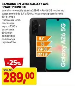 DPiù SAMSUNG SM-A266 GALAXY A26 5G offerta