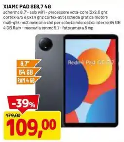 DPiù XIAMO PAD SE8,7 4G offerta