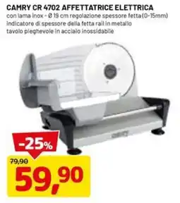 DPiù CAMRY CR 4702 AFFETTATRICE ELETTRICA offerta