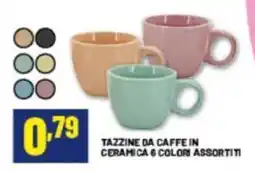 Risparmio Casa Tazzine da caffè in ceramica 6 colori assortiti offerta