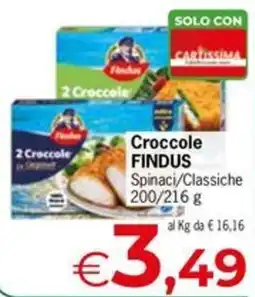 Despar Croccole FINDUS Spinaci/Classiche offerta