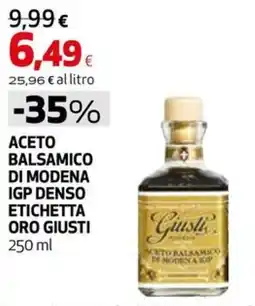 Extracoop Aceto Balsamico di Modena IGP Denso Etichetta Oro Giusti offerta
