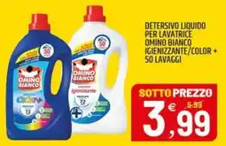 Ard Discount Detersivo liquido per lavatrice Omino Bianco Igienizzante/Color offerta