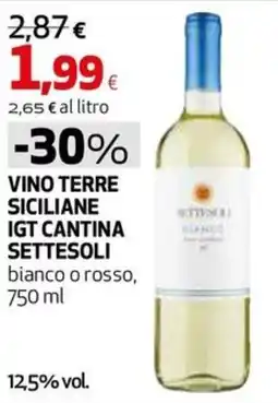 Extracoop VINO TERRE SICILIANE IGT CANTINA SETTESOLI offerta