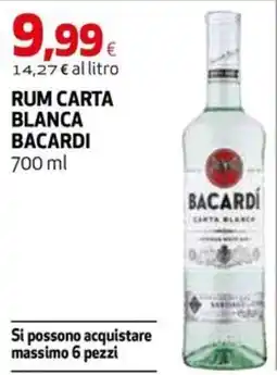 Extracoop Rum Carta Bianca Bacardi offerta
