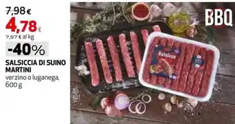 Extracoop Salsiccia di suino Martini offerta