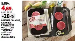 Extracoop Battute di Angus, Chianina, Piemontese o Scottona YOU&MEAT offerta
