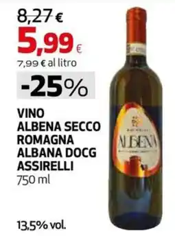 Extracoop VINO ALBENA SECCO ROMAGNA ALBANA DOCG ASSIRELLI offerta