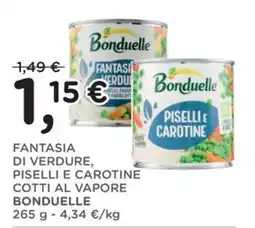 Poli Fantasia di verdure, piselli e carotine cotti al vapore Bonduelle offerta