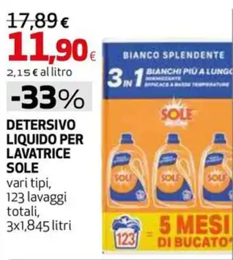 Extracoop Detersivo liquido per lavatrice Sole offerta