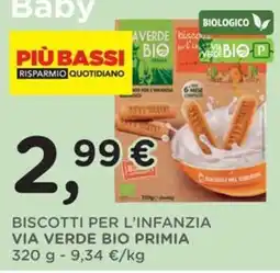 Poli Biscotti per l'infanzia Via Verde Bio Primia offerta