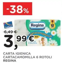 Poli CARTA IGIENICA CARTACAMOMILLA 6 ROTOLI REGINA offerta