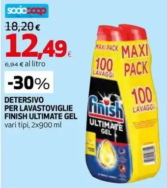 Extracoop Detersivo per lavastoviglie Finish Ultimate Gel offerta