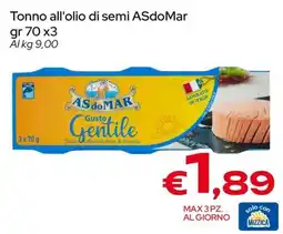 MAX Supermercati Tonno all'olio di semi ASdoMAR offerta