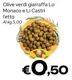 MAX Supermercati Olive verdi giarraffa Lo Monaco e Li Castri offerta