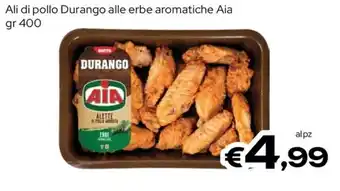 MAX Supermercati Ali di pollo Durango alle erbe aromatiche Aia offerta
