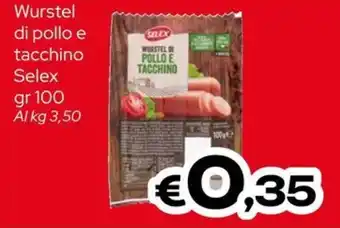 MAX Supermercati Wurstel di pollo e tacchino Selex offerta