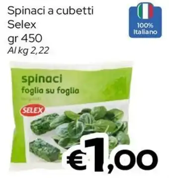 MAX Supermercati Spinaci a cubetti Selex offerta