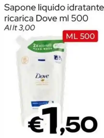 MAX Supermercati Sapone liquido idratante ricarica Dove offerta