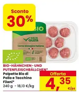 Eurospar Polpette Bio di Pollo e Tacchino Fileni* offerta