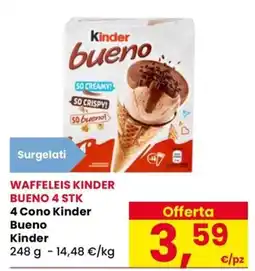 Eurospar Waffeleis Kinder Bueno offerta