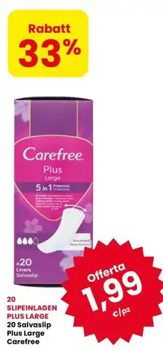 Eurospar 20 Salvaslip Plus Large Carefree offerta
