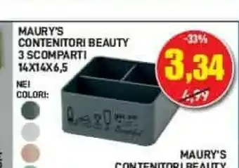 Maury's Maury's contenitori beauty 3 scomparti offerta