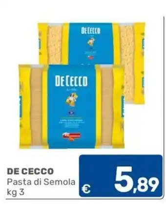 C+C Cash and Carry DE CECCO Pasta di Semola offerta