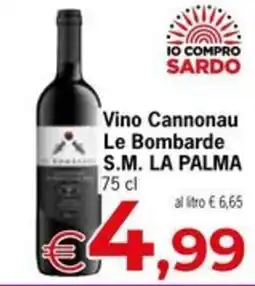 Despar Vino Cannonau Le Bombarde S.M. LA PALMA offerta