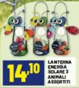 Risparmio Casa LANTERNA ENERGIA SOLARE 3 ANIMALI ASSORTITI offerta