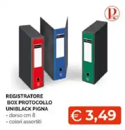 Mercatò Extra REGISTRATORE BOX PROTOCOLLO UNIBLACK PIGNA offerta