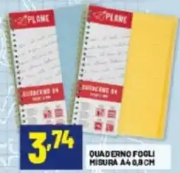 Risparmio Casa QUADERNO FOGLI PLANE offerta