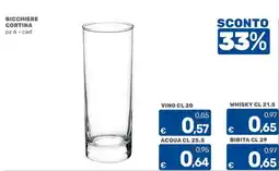 C+C Cash and Carry Bicchiere Cortina offerta