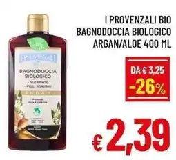 A&O I PROVENZALI BIO BAGNODOCCIA BIOLOGICO ARGAN/Aloe offerta