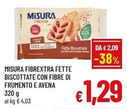 A&O Misura Fibrextra Fette Biscottate con Fibre di Frumento e Avena offerta