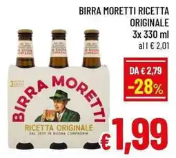 A&O Birra Moretti Ricetta Originale offerta