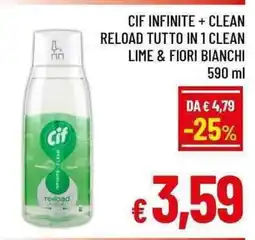 A&O Cif Infinite + Clean Reload Tutto in 1 Clean Lime & Fiori Bianchi offerta