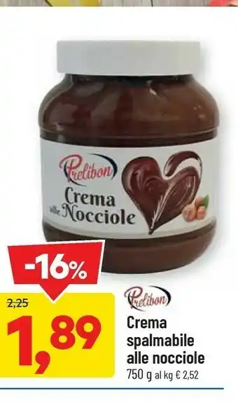 DPiù Prelibon crema spalmabile alle nocciole offerta