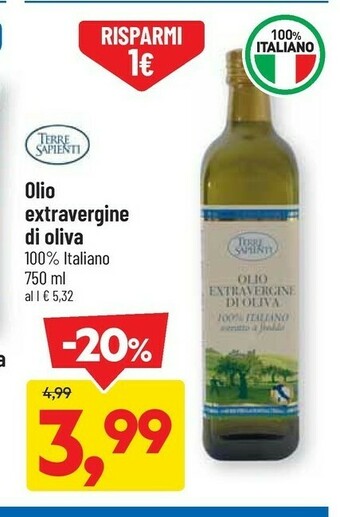 DPiù Olio extra vergine di oliva 750 g(ml) offerta
