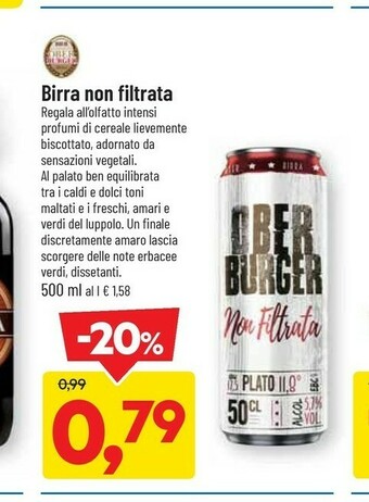 DPiù Birra non filtrata offerta
